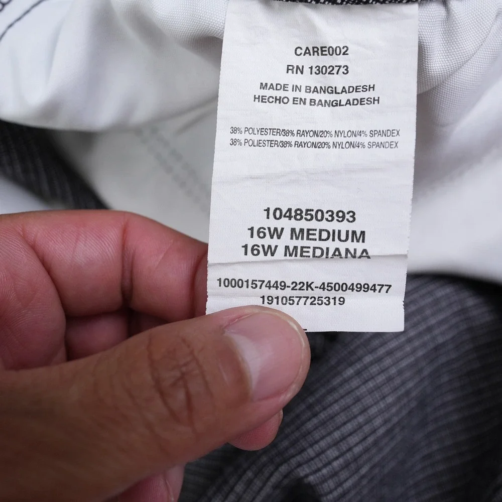 Lee Plus Relaxed Fit Straight Leg Mid Rise Pants‎ Black White Textured 18W